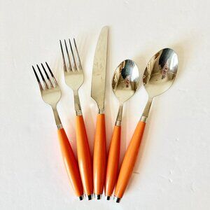 Fiesta TANGERINE 5 pc Place Setting - Fiesta Ware Flatware - Orange Fiestaware